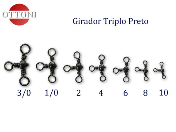 Girador Triplo Preto