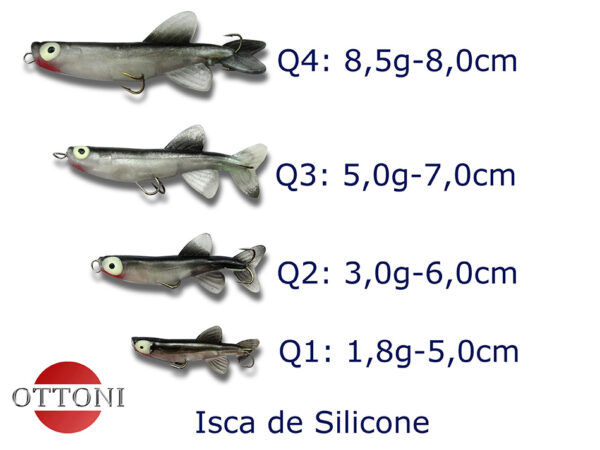 Peixe silicone cinza